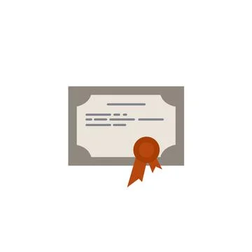 Certificate colorful vector flat icon Stock Illustration