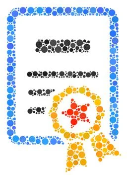 Certificate Composition of Filled Circles 스톡 일러스트