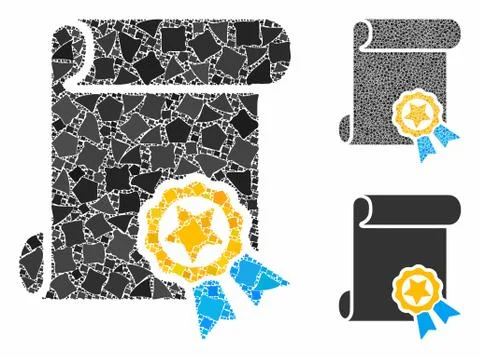 Certificate Composition Icon of Ragged Elements イラスト素材