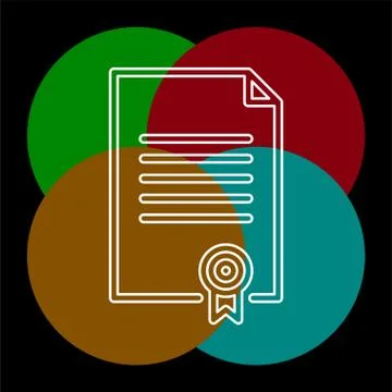 Certificate creative icon. element illustration. Stock Illustration