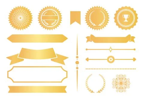 Certificate Design Elements Labels Awards Ribbons Stock Illustration
