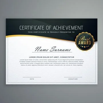 Certificate design with luxury style pattern. diploma template Stock Illustration