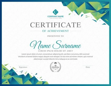 Certificate design with modern abstract Stock Illustration