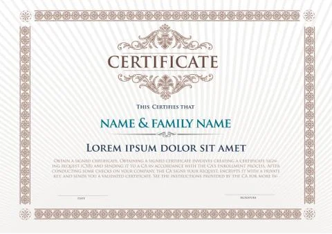 Certificate Design Template Stock Illustration