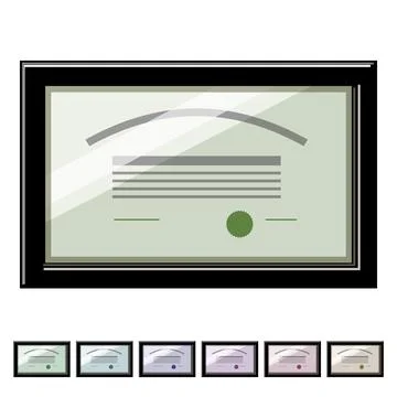 Certificate diploma cartoon vector graphic Stock Illustration