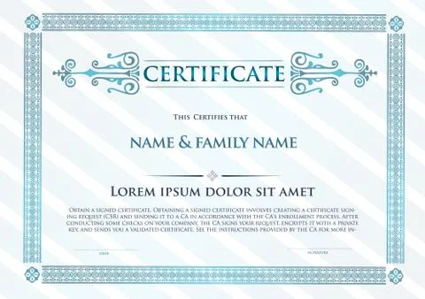Certificate, Diploma of completion Stock Illustration