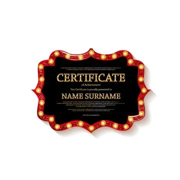 Certificate Diploma of completion. Stock Illustration