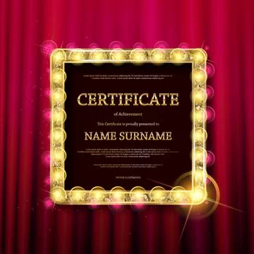 Certificate Diploma of completion. Stock Illustration