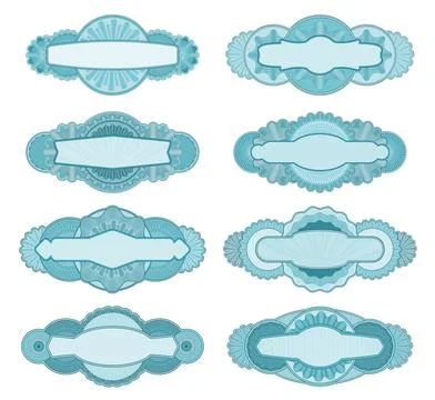 Certificate, diploma guilloche rosette frames Stock Illustration