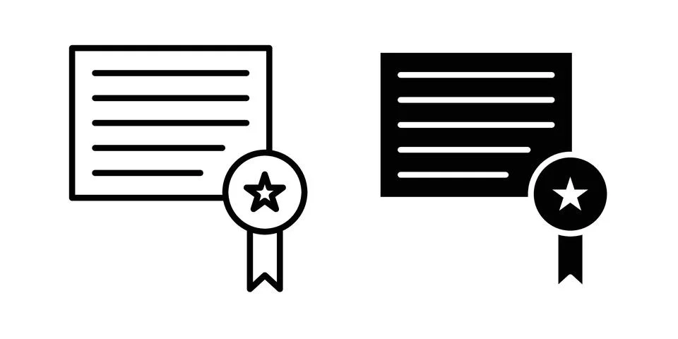 Certificate diploma icon for web projects Stock Illustration