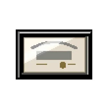 Certificate diploma pixel art vector illustration Stock Illustration