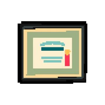 Certificate diploma pixel art vector illustration Stockillustratie