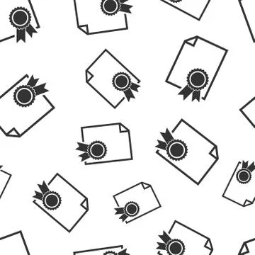 Certificate diploma seamless pattern background. Business flat vector illustr イラスト素材