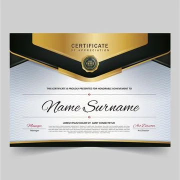 Certificate with diploma template luxury vector material Stock Illustration