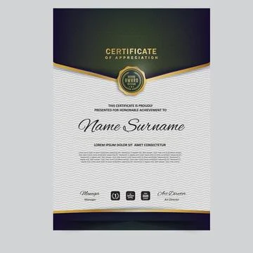 Certificate with diploma template luxury vector material Stock Illustration