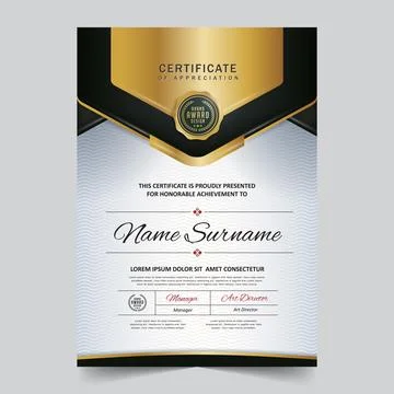 Certificate with diploma template luxury vector material Stock Illustration