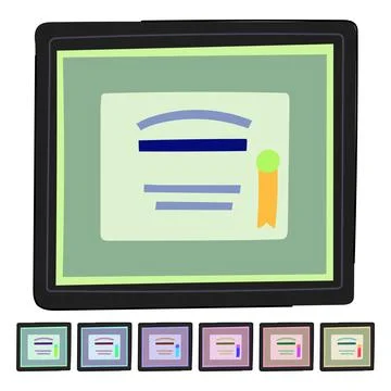 Certificate diploma vector cartoon graphic Stock Illustration