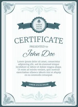 Certificate, diploma vector template design Stock Illustration