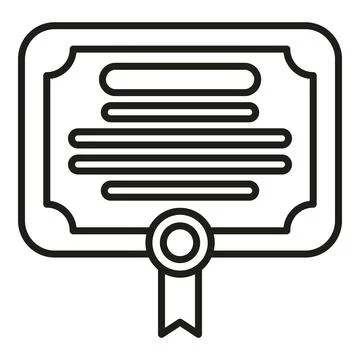Certificate document achieving academic success line icon design Stock Illustration