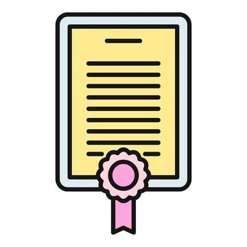 Certificate document achieving academic success and diploma award Stock Illustration