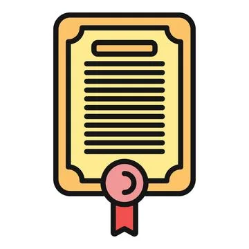 Certificate document achieving education success qualification award 库存插图