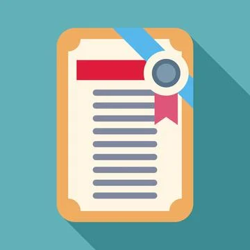 Certificate document achieving success and graduation award Stock Illustration