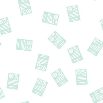 Certificate document glyph vector seamless pattern Stock Illustration