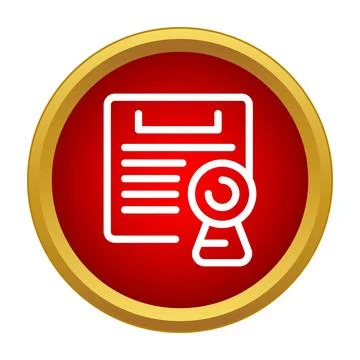 Certificate document icon with award seal イラスト素材
