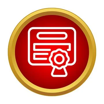 Certificate document icon with award seal Stock Illustration