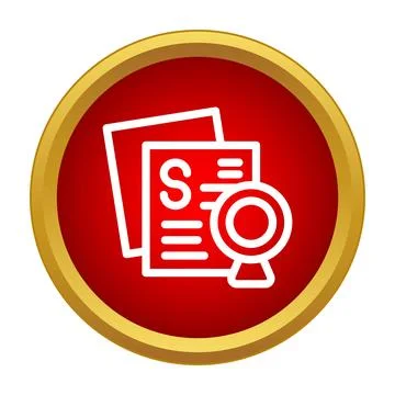 Certificate document icon with an official seal 库存插图
