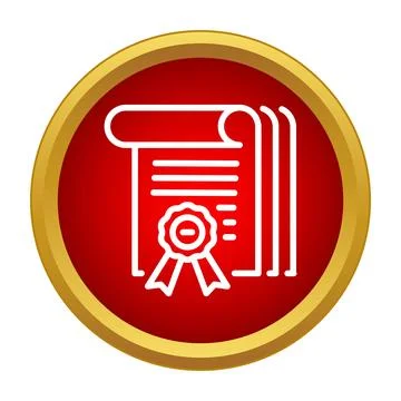 Certificate document icon showing achievement award Stock Illustration