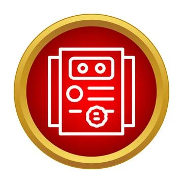 Certificate document icon showing award and achievement Stock Illustration