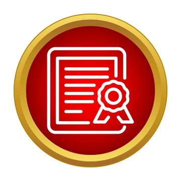 Certificate document icon showing award and achievement Stock Illustration