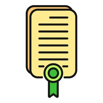 Certificate document icon showing award and achievement Stock Illustration