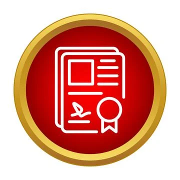 Certificate document icon showing award and achievement Stock Illustration