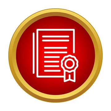 Certificate document icon showing qualification and award Illustration