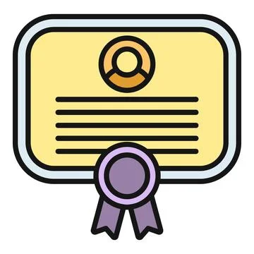 Certificate document icon symbolizing academic achievement and success Stock Illustration