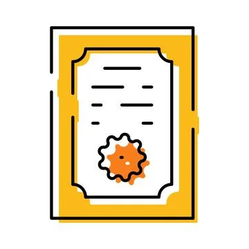 Certificate document icon symbolizing achievement and education 스톡 일러스트