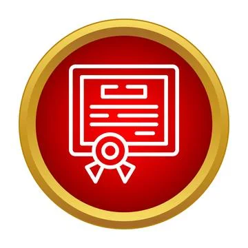 Certificate document icon symbolizing achievement and education Stock Illustration