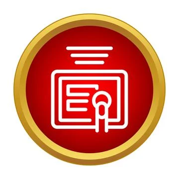 Certificate document icon symbolizing achievement and success Illustration