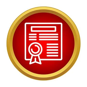 Certificate document icon symbolizing award achievement education success Stock Illustration