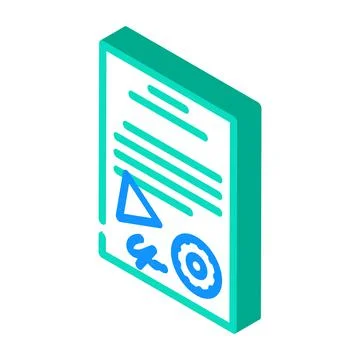 Certificate document isometric icon vector illustration Stock Illustration