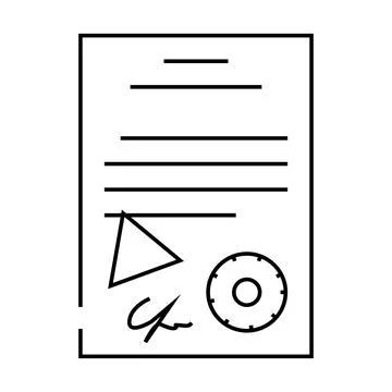 Certificate document line icon vector illustration Stock Illustration