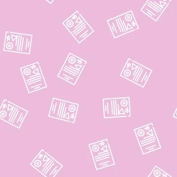 Certificate document line vector seamless pattern 스톡 일러스트