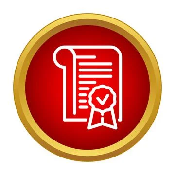 Certificate document with quality award ribbon icon Stock Illustration