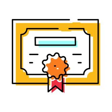 Certificate document with seal awarding achievement and success Illustrazione stock
