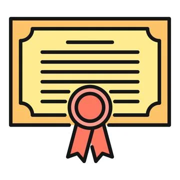 Certificate document with seal identifying success and achievement Illustrazione stock