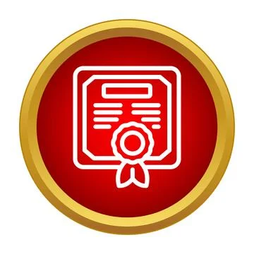 Certificate document with seal showing academic award Stock Illustration
