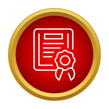 Certificate document with seal showing achievement and education Illustrazione stock