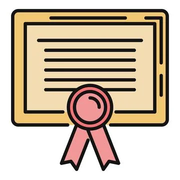 Certificate document showing award and achievement icon Stock Illustration